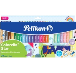 Pelikan Colorella Star feutre, étui de 18 pièces + 6 couleurs pastel