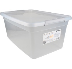 DONAU Home boîte de rangement, 40 litres, transparent