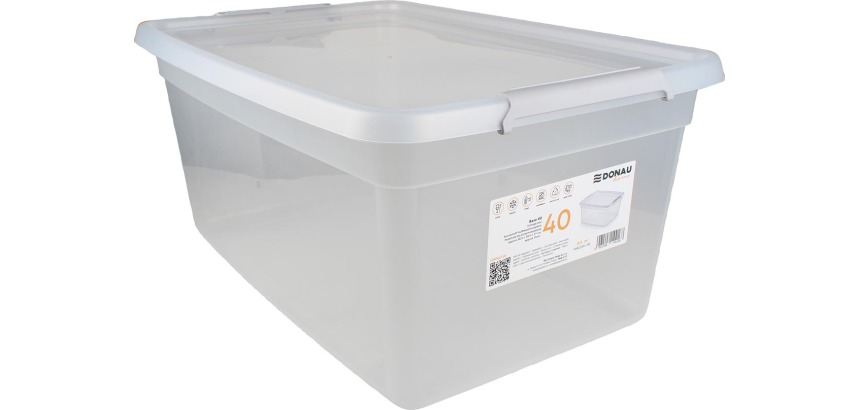 DONAU Home Aufbewahrungsbox, 40 Liter, transparent