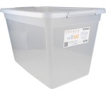 DONAU Home boîte de rangement, 60 litres, transparent