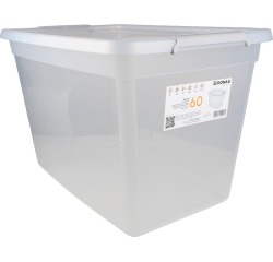 DONAU Home boîte de rangement, 60 litres, transparent