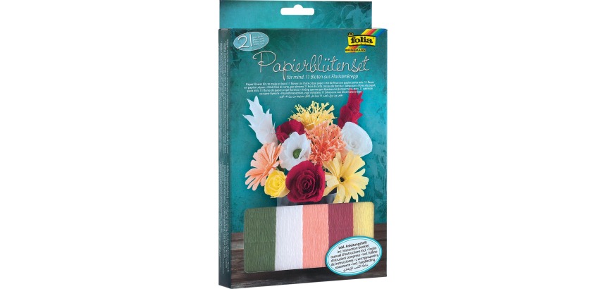 Folia crepe paper flower craft set, 21 pieces