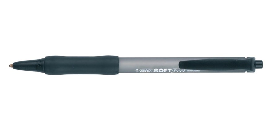 Bic balpen Soft Feel Clic Grip zwart