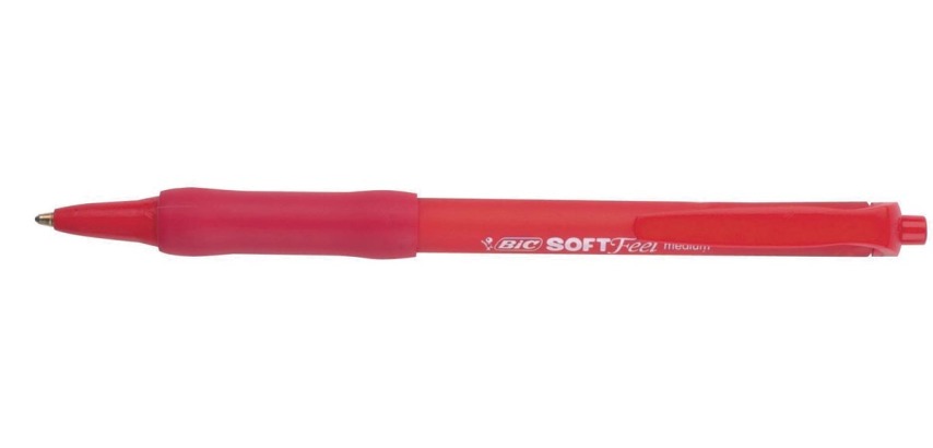Bic Soft Feel Clic Grip ballpoint pen red