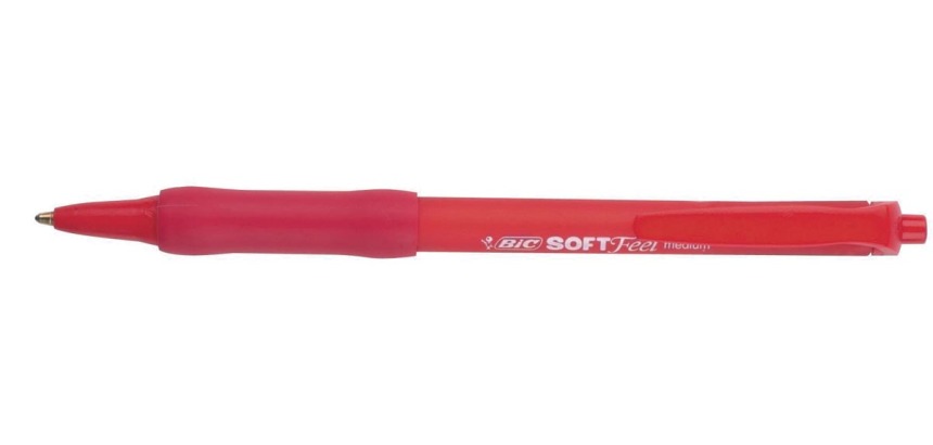 Bic stylo bille Soft Feel Clic Grip rouge