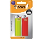 BIC Maxi briquet à pierre, blister de 2 pièces en couleurs assorties