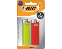 BIC Maxi vuursteen aansteker, blister van 2 stuks in geassorteerde kleuren