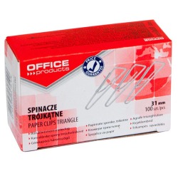 OFFICE products papierklemmen, 31 mm, gegalvaniseerd, driehoekig, doos van 100 stuks