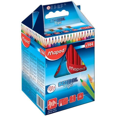 Maped crayon de couleur Color'Peps, 144 crayons (classpack)