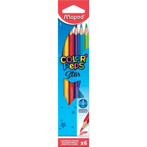 Maped crayon de couleur Color'Peps, 6 crayons