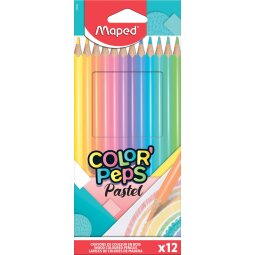 Maped kleurpotlood Color'Peps Pastel, 12 potloden in een kartonnen etui