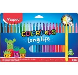 Maped Color'peps Long Life Felt-Tip Pens Set of 24 Assorted Colors