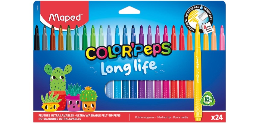 Viltstift Maped Color'Peps Long Life set á 24 kleuren