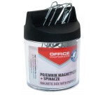 OFFICE products papierklemhouder, met clips, rond, magnetisch, transparent