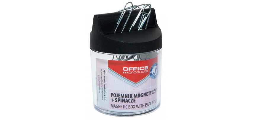 OFFICE products papierklemhouder, met clips, rond, magnetisch, transparent