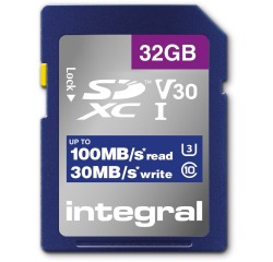Integral carte mémoire SDXC V30, 32 Go