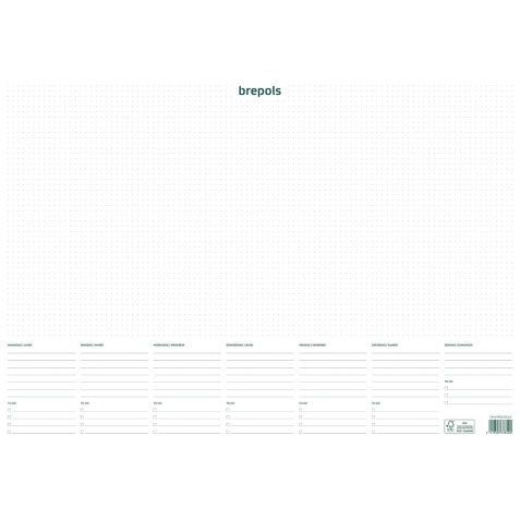 Brepols schrijfonderlegger met weekkalender, ongedateerd