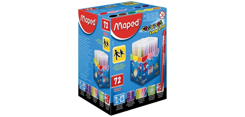 Maped Color'Peps Felt Pens 72 felt pens in cardboard box (classpack)