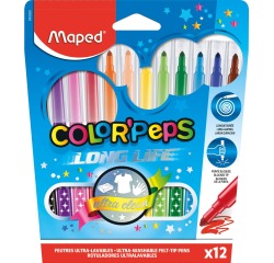 Maped Feutre Color'Peps 12 feutres en étui cartonné
