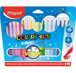 Maped Feutre Color'Peps 18 feutres en étui cartonné