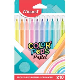 Maped viltstift Color'Peps Pastel, medium punt, etui van 10 stuks