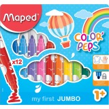 Maped Color'Peps Jumbo Early Age Felt-Tip Pen, Pack of 12 Pieces, Assorted