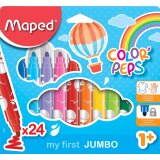 Maped feutre Color'Peps Jumbo Early Age, étui de 24 pièces de couleurs assorties