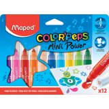 Maped feutre Color'Peps Mini Jumbo, étui de 12 pièces en couleurs assorties