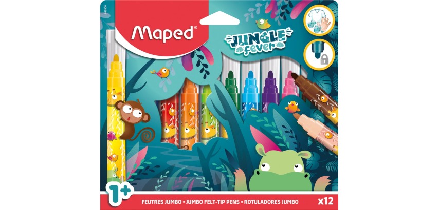 Maped Jungle Fever Jumbo Felt Tip Set 12 Colors