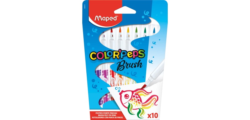 Maped feutre pinceau Brush, 10 pièces en étui cartonné