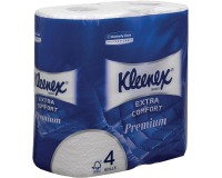 Kleenex Toilettenpapier Extra Comfort, 4-lagig, 160 Blatt pro Rolle, 4er-Pack