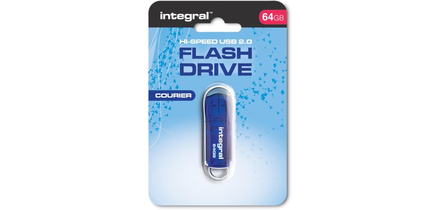 Integral Courier USB 2.0 Flash Drive, 64 GB