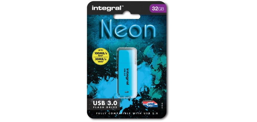 USB 3.0 Neon 32GB Blue Key INFD32GBNEONB3.0