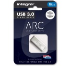 Integral ARC USB 3.0 Flash Drive, 16 GB, Silver