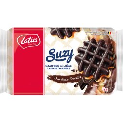 Lotus Suzy gaufre de Liège au chocolat, 57,6 g, paquet de 5 pièces