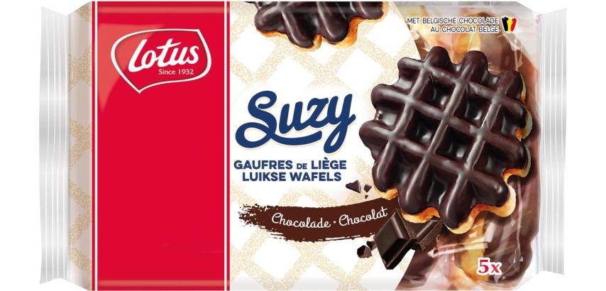 Lotus Suzy luikse wafel met chocolade, 57,6 g, pak van 5 stuks