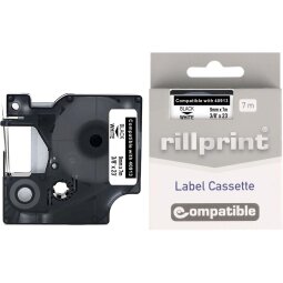 Rillprint ruban D1 compatible pour Dymo 40913, 9 mm, noir sur blanc