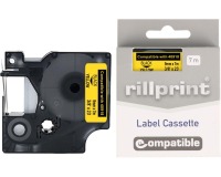Rillprint D1 compatible ribbon for Dymo 40918, 9 mm, black on yellow