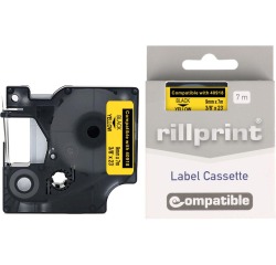 Rillprint ruban D1 compatible pour Dymo 40918, 9 mm, noir sur jaune