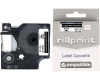 Rillprint D1 compatible tape for Dymo 45010, 12 mm, black on transparent