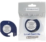 Rillprint ruban LetraTAG comaptible pour Dymo 12267, 12 mm, plastique, transparent