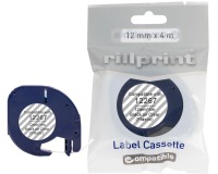 Rillprint Band LetraTAG kompatibel für Dymo 12267, 12 mm, Kunststoff, transparent
