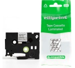 Rillprint compatible TZe tape voor Brother TZe-121, 9 mm, zwart op transparant