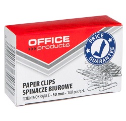 OFFICE products papierklemmen, 50 mm, gegalvaniseerd, doos van 100 stuks