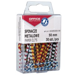 OFFICE products attache-tout Zebra, 50 mm, rayée, couleurs assorties, boîte suspendue de 30 pièces