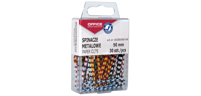OFFICE products attache-tout Zebra, 50 mm, rayée, couleurs assorties, boîte suspendue de 30 pièces