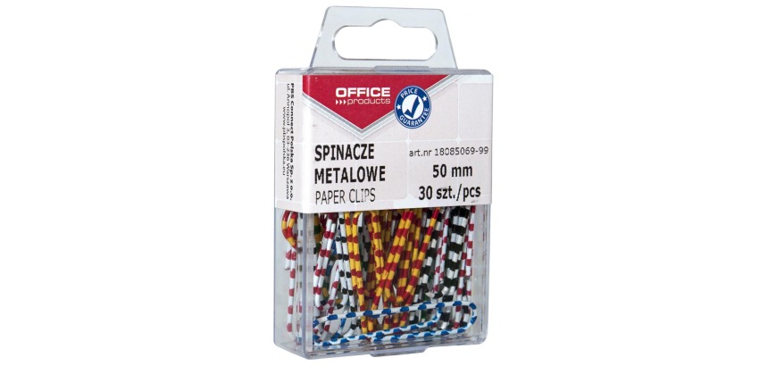 OFFICE products attache-tout Zebra, 50 mm, rayée, couleurs assorties, boîte suspendue de 30 pièces