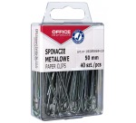 OFFICE products paper clips, 50 mm, metal, plastic hanging box of 40 pieces