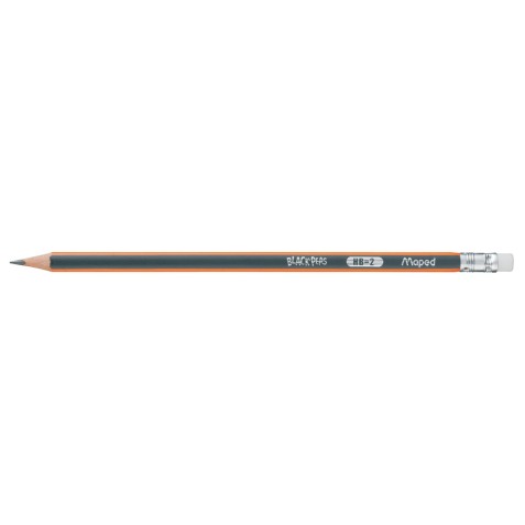 Maped crayon Black'Peps 2H, avec gomme