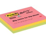 Post-it Super Sticky Meeting Notes, 70 sheets, size 203 x 153 mm, assorted colors, pack of 3 pads